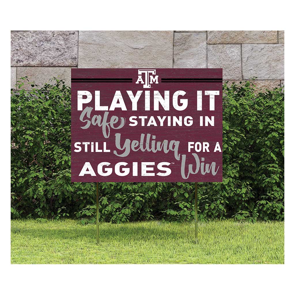 18x24 Lawn Sign Playing Safe at Home Texas A&M Aggies