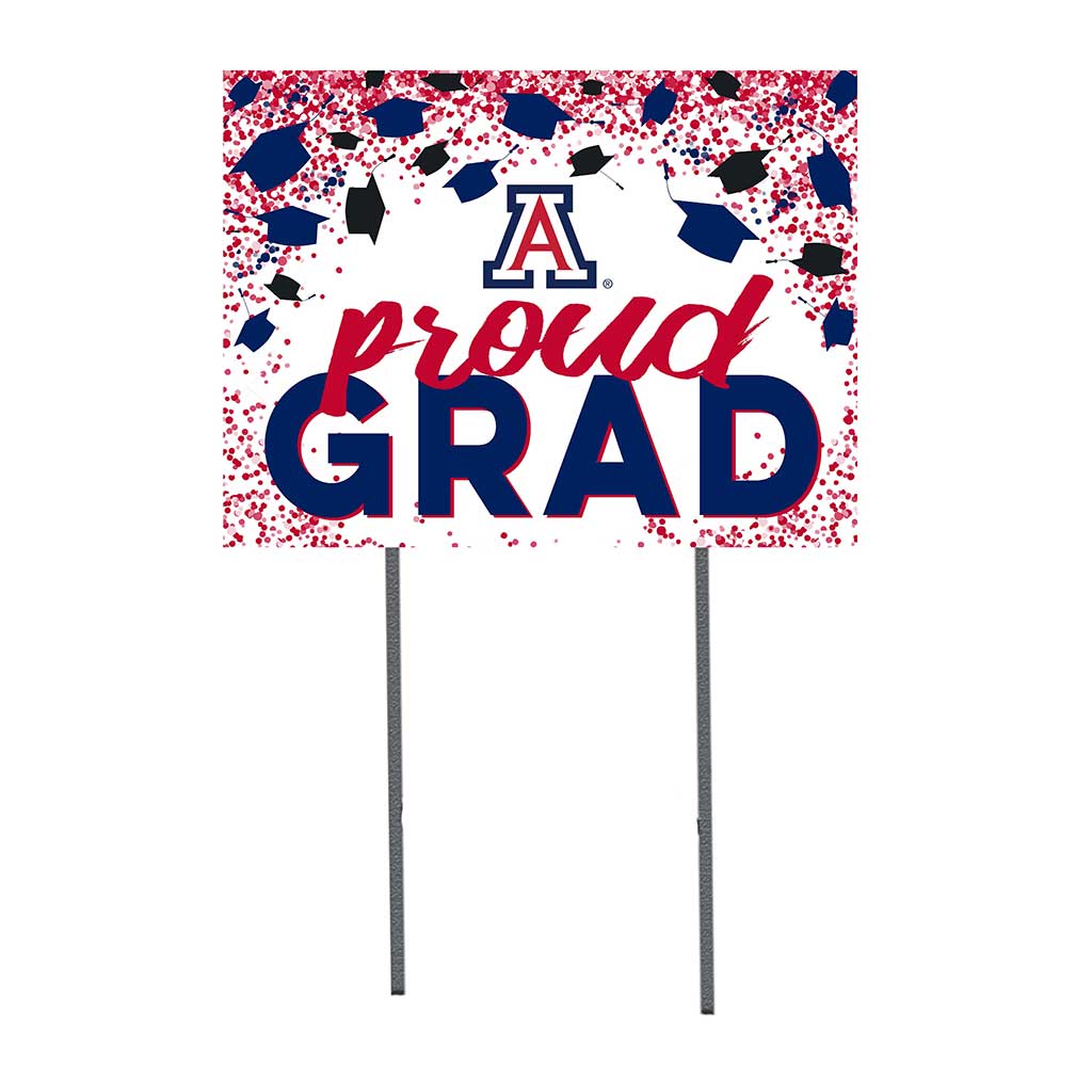 18x24 Lawn Sign Grad with Cap and Confetti Arizona Wildcats