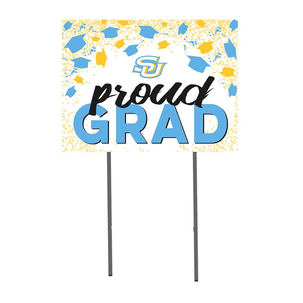 18x24 Lawn Sign Grad with Cap and Confetti Southern University Jaguars