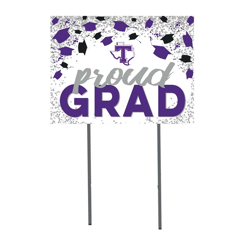 18x24 Lawn Sign Grad with Cap and Confetti Tarleton State University Texans