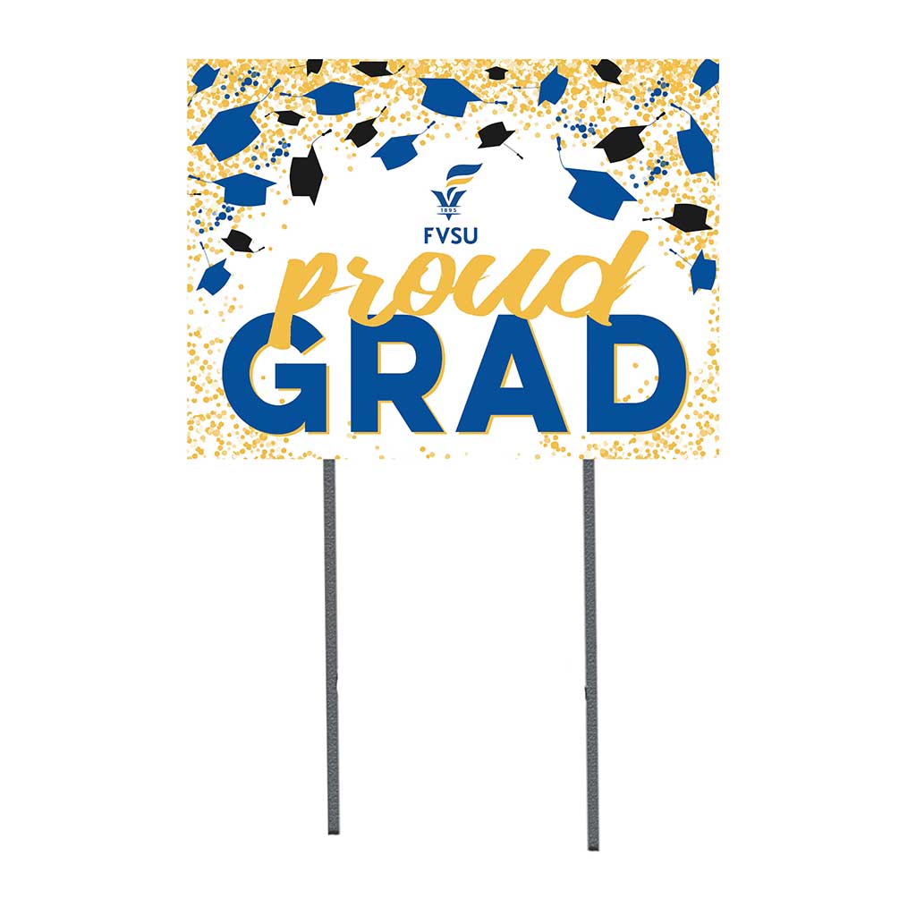 18x24 Lawn Sign Grad with Cap and Confetti Fort Valley State Wildcats