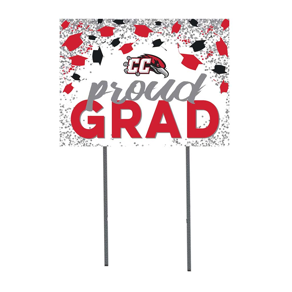18x24 Lawn Sign Grad with Cap and Confetti Casper College Thunderbirds