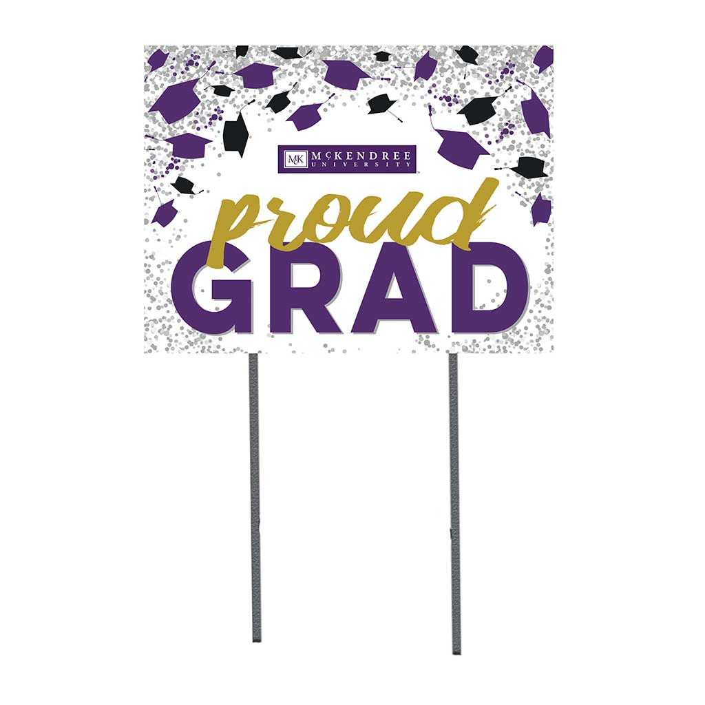 18x24 Lawn Sign Grad with Cap and Confetti McKendree University Bearcats