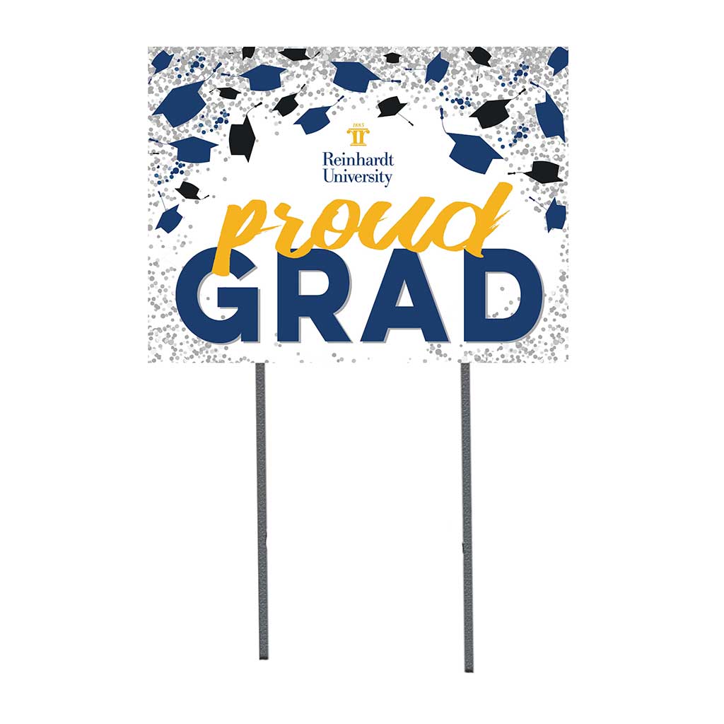 18x24 Lawn Sign Grad with Cap and Confetti Reinhardt University Eagles