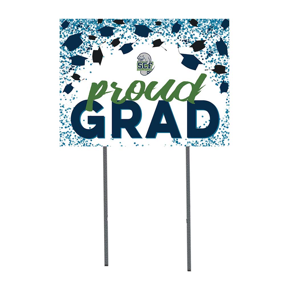 18x24 Lawn Sign Grad with Cap and Confetti State College of Florida Manatees
