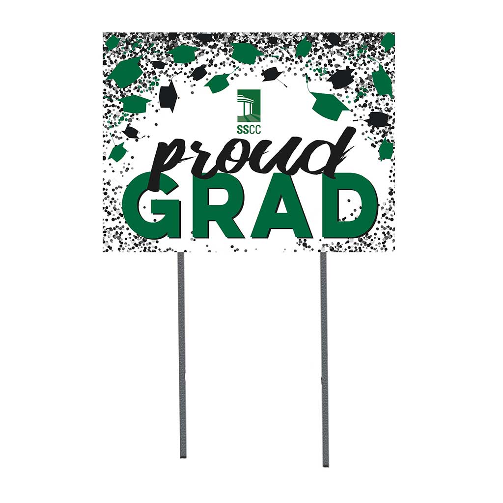 18x24 Lawn Sign Proud Grad with Cap and Confetti Shelton State Community College Buccaneers