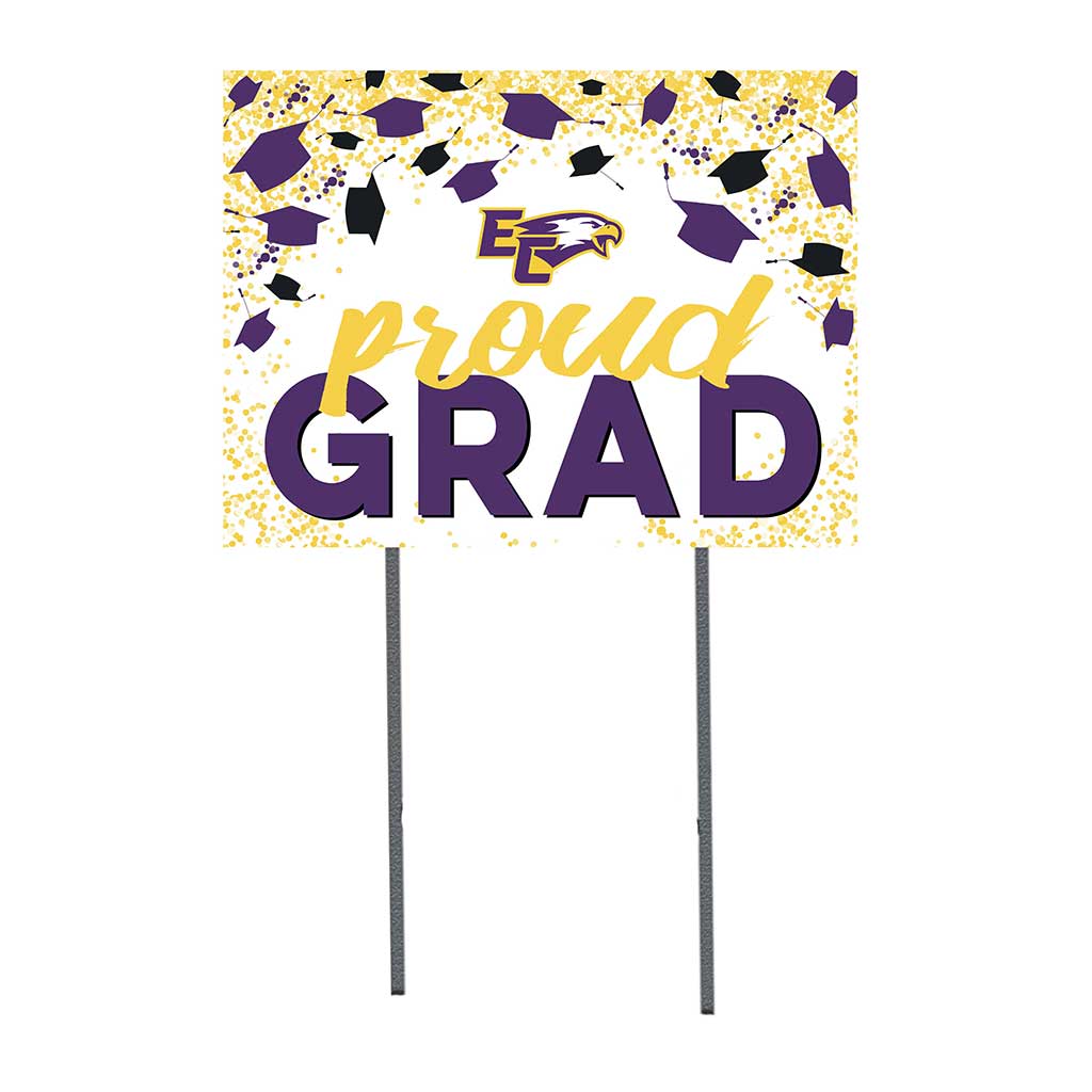 18x24 Lawn Sign Grad with Cap and Confetti Elmira College Soaring Eagles