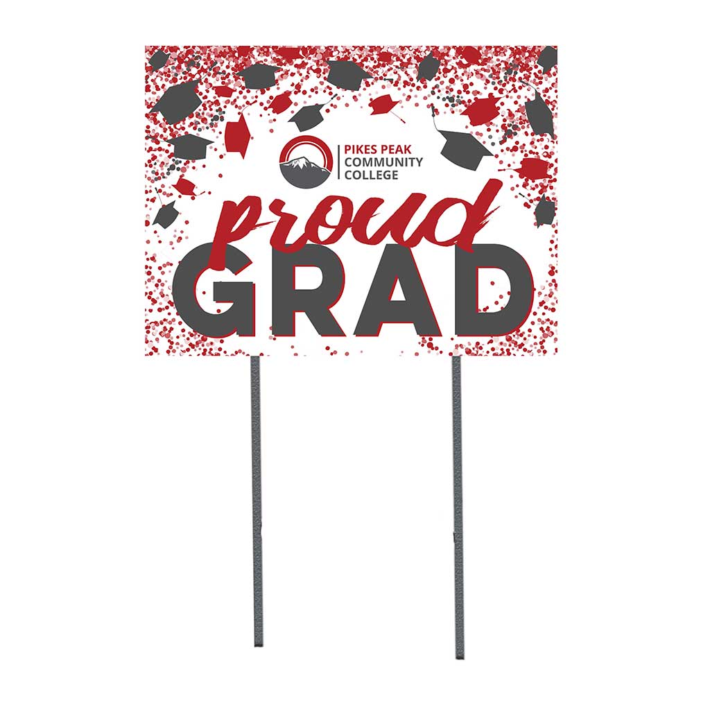 18x24 Lawn Sign Proud Grad with Cap and Confetti Pikes Peak Community College Aardvarks
