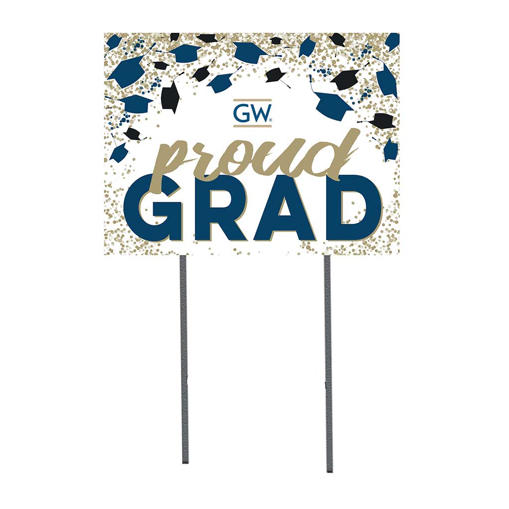18x24 Lawn Sign Grad with Cap and Confetti George Washington Univ Colonials