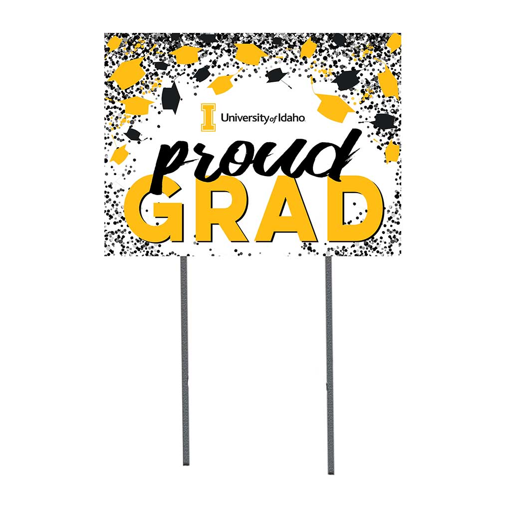 18x24 Lawn Sign Grad with Cap and Confetti Idaho Vandals