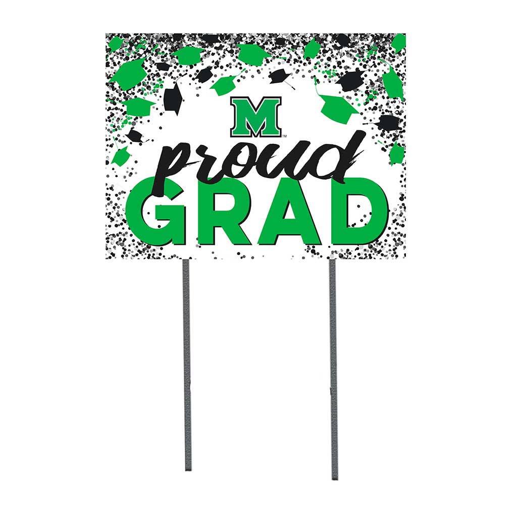 18x24 Lawn Sign Grad with Cap and Confetti Marshall Thundering Herd