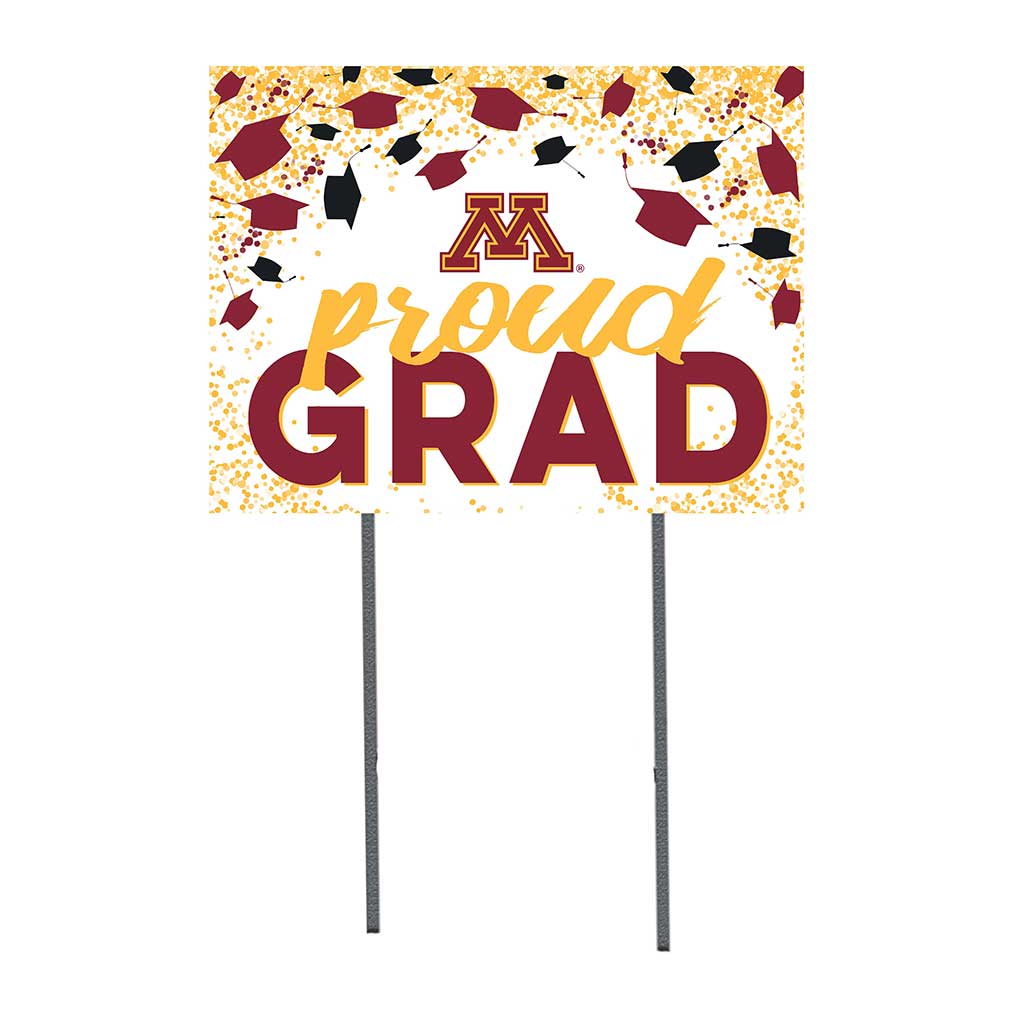 18x24 Lawn Sign Grad with Cap and Confetti Minnesota Golden Gophers