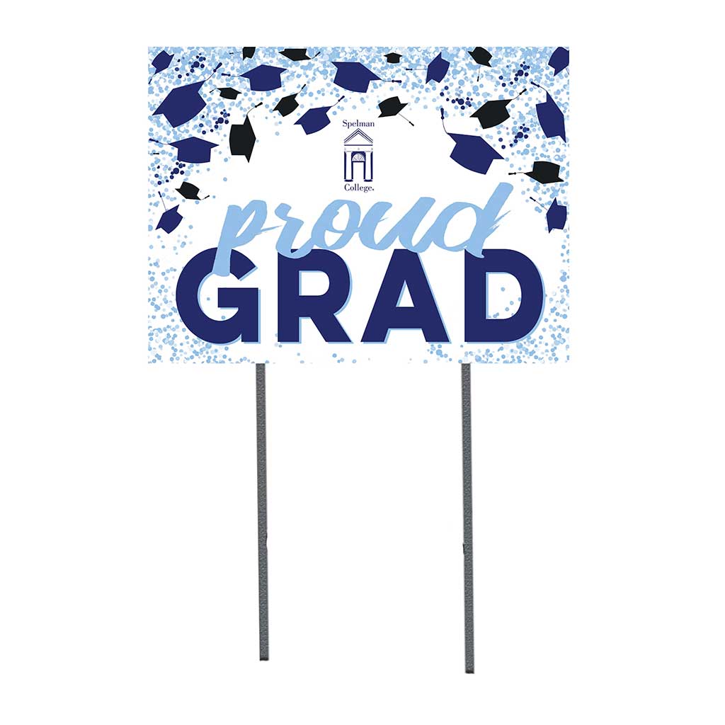 18x24 Lawn Sign Proud Grad with Cap and Confetti Spelman College