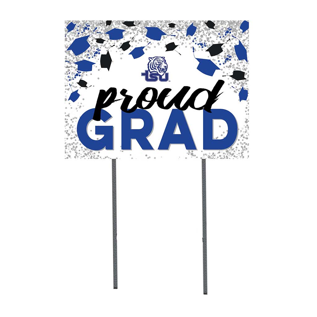 18x24 Lawn Sign Grad with Cap and Confetti Tennessee State Tigers