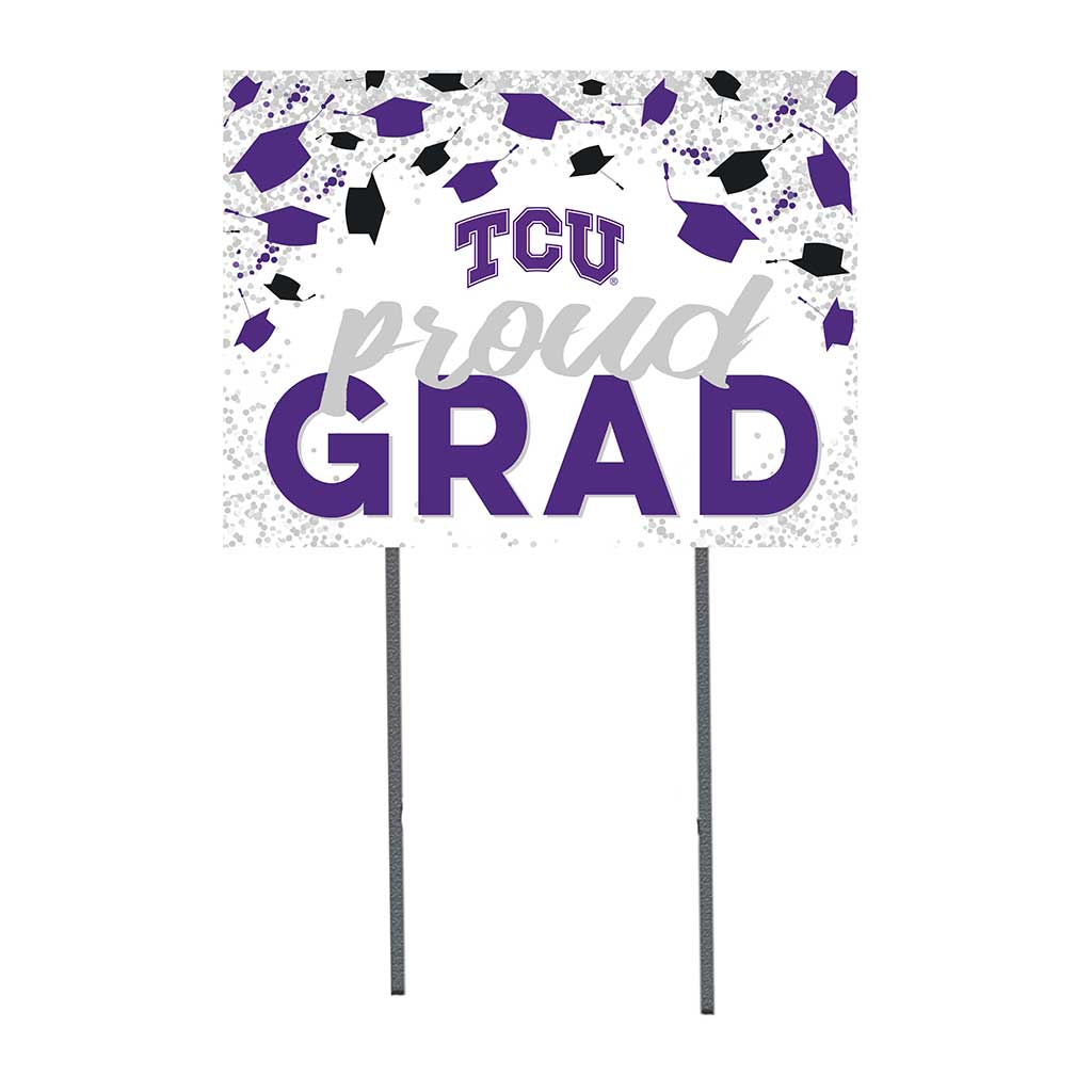18x24 Lawn Sign Grad with Cap and Confetti Texas Christian Horned Frogs