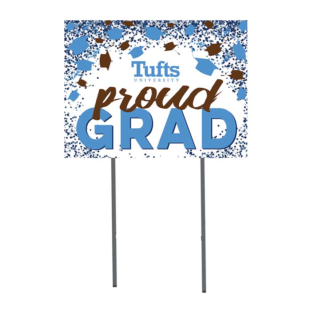 18x24 Lawn Sign Grad with Cap and Confetti Tufts Jumbos