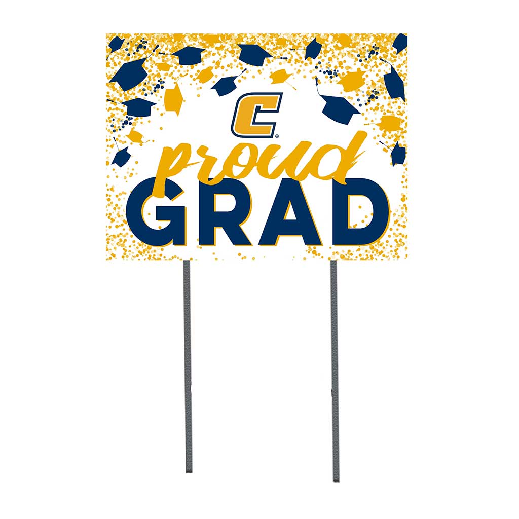 18x24 Lawn Sign Grad with Cap and Confetti Tennessee Chattanooga Mocs