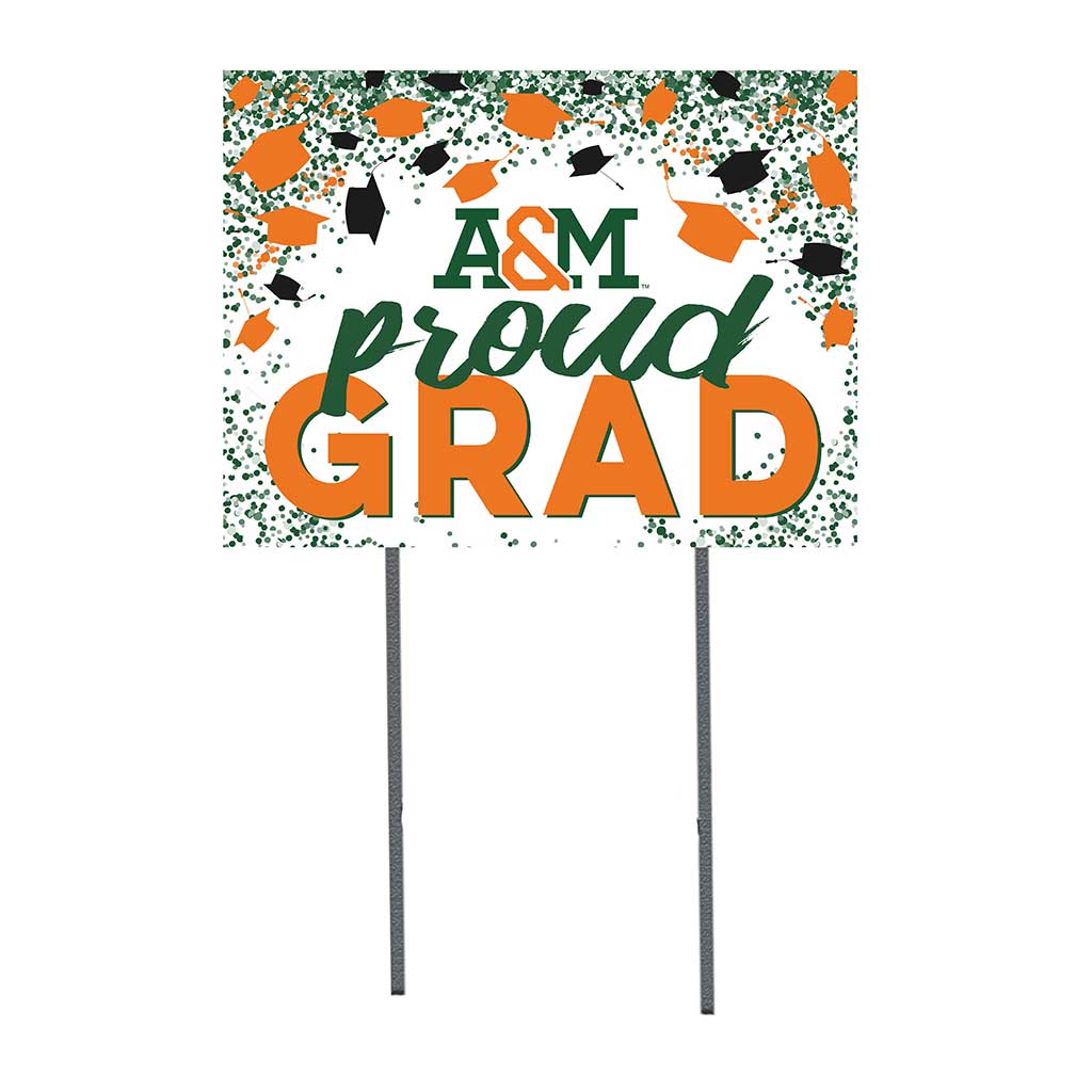 18x24 Lawn Sign Grad with Cap and Confetti Florida A&M Rattlers