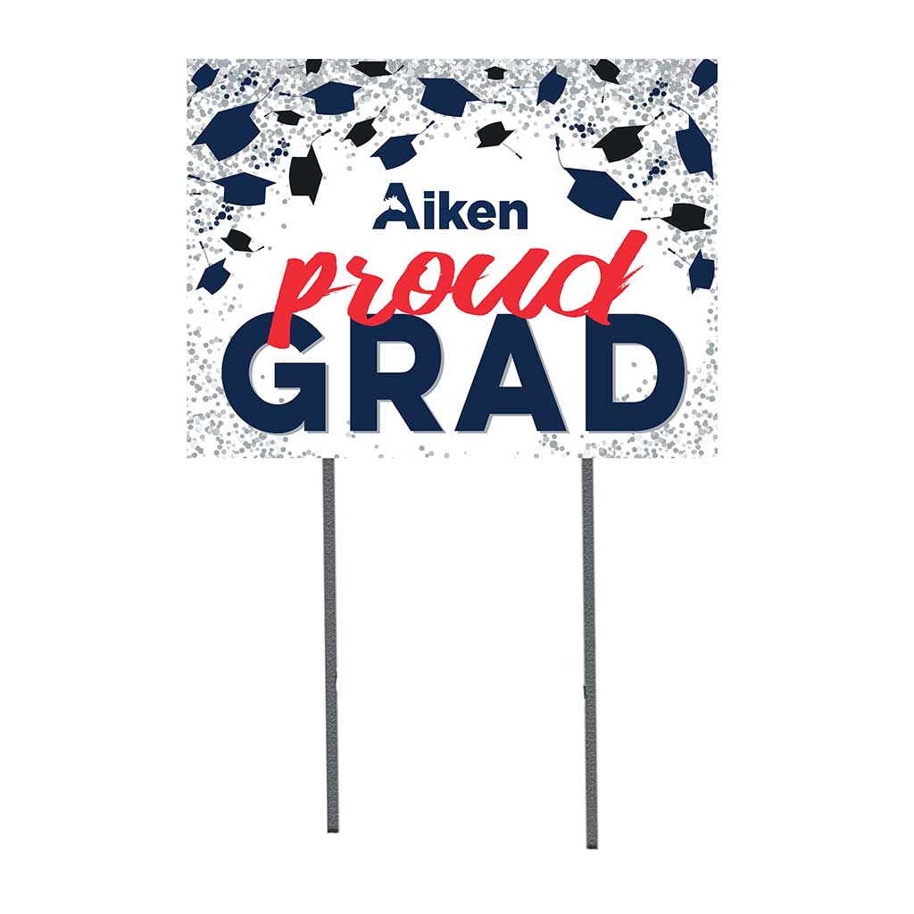 18x24 Lawn Sign Grad with Cap and Confetti South Carolina Aiken PACERS
