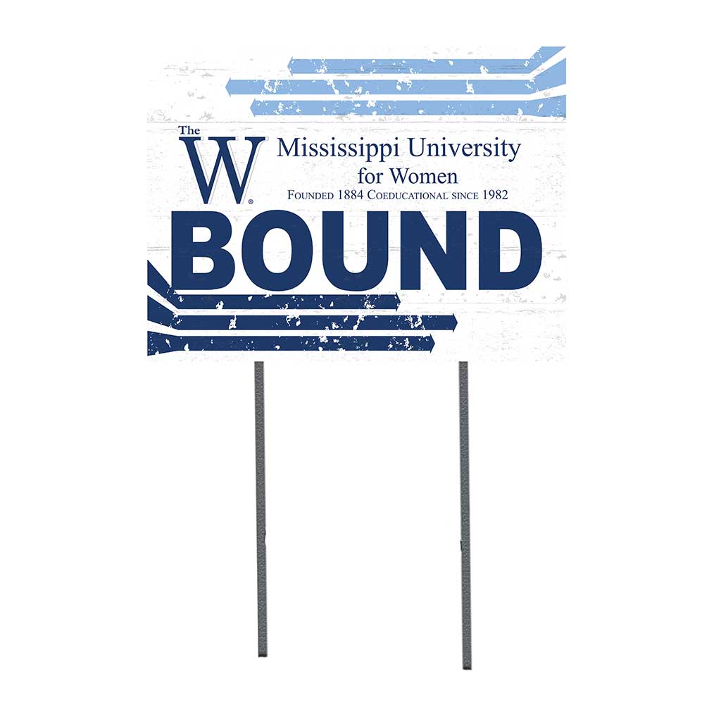 18x24 Lawn Sign Retro School Bound Mississippi University for Women Owls