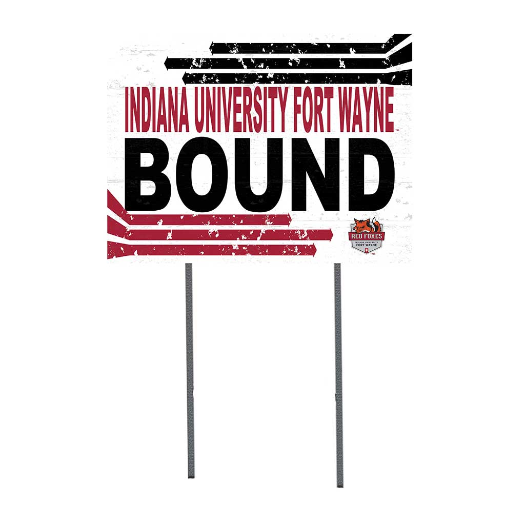 18x24 Lawn Sign Retro School Bound Indiana University Fort Wayne Red Foxes