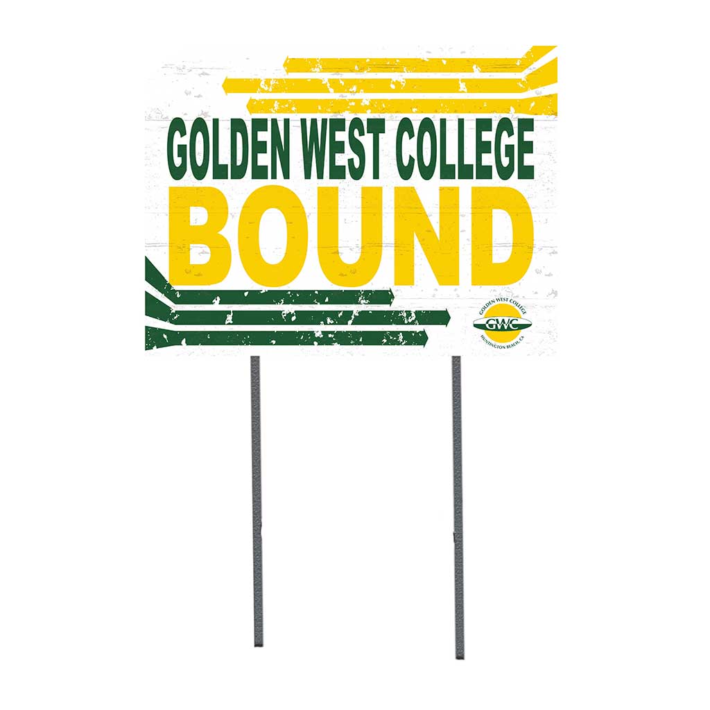 18x24 Lawn Sign Retro School Bound Golden West Coast College Rustlers