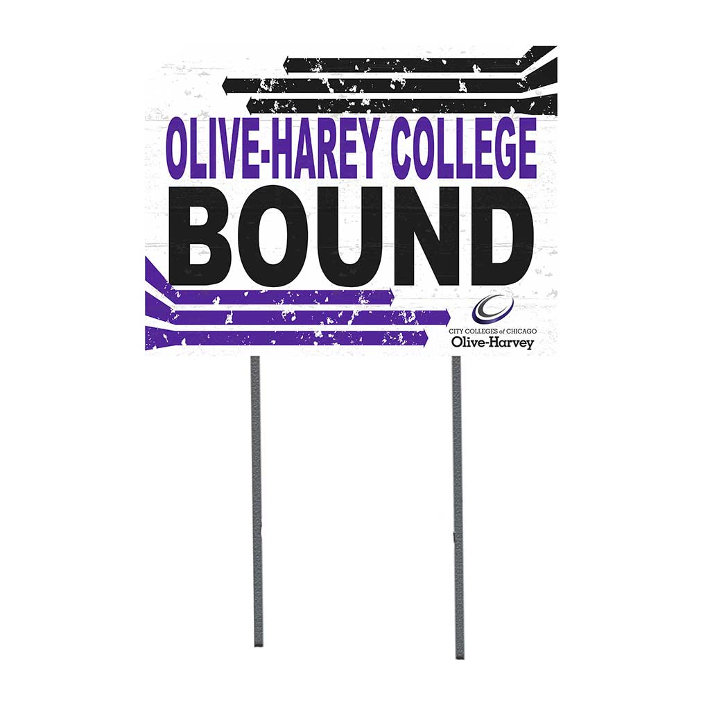 18x24 Lawn Sign Retro School Bound Olive-Harvey College Panthers