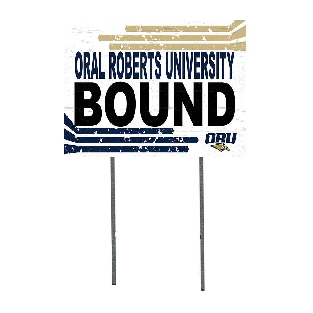 18x24 Lawn Sign Retro School Bound Oral Roberts Golden Eagles