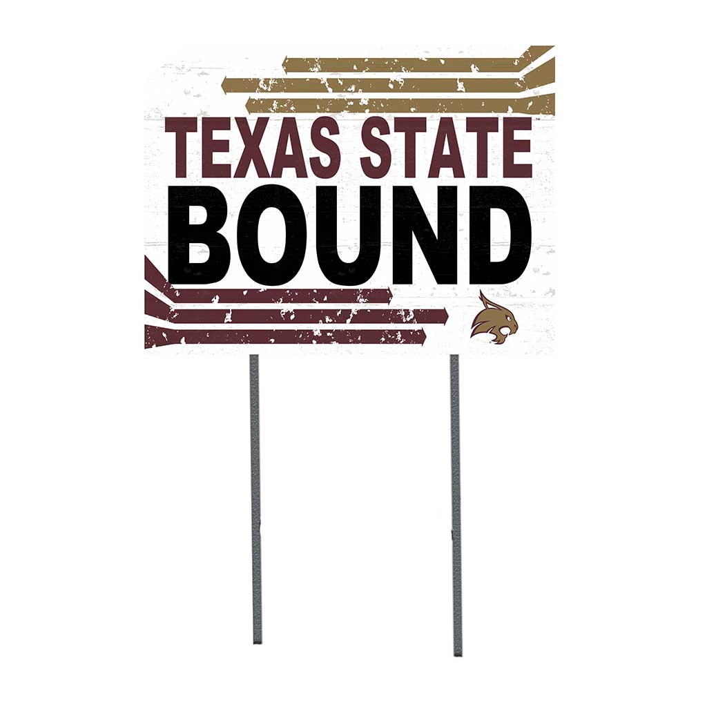 18x24 Lawn Sign Retro School Bound Texas State Bobcats