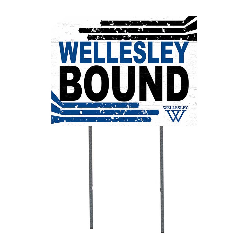 18x24 Lawn Sign Retro School Bound Wellesley College Blue