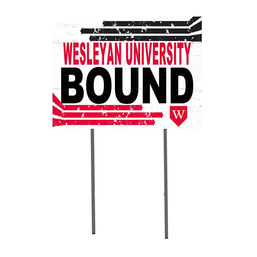 18x24 Lawn Sign Retro School Bound Wesleyan University Cardinals