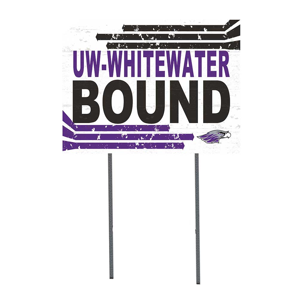 18x24 Lawn Sign Retro School Bound University of Wisconsin Whitewater Warhawks