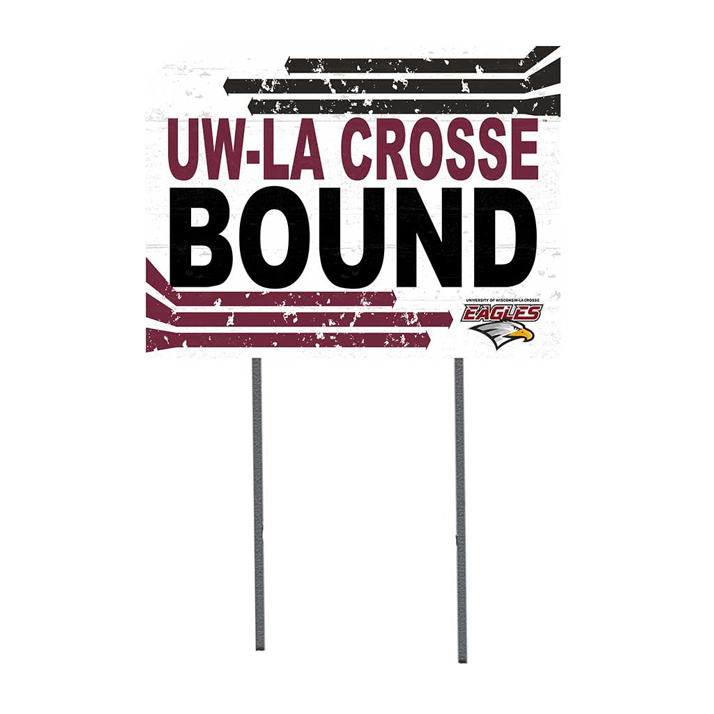 18x24 Lawn Sign Retro School Bound University of Wisconsin La Crosse Eagles
