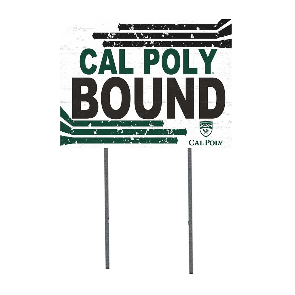 18x24 Lawn Sign Retro School Bound California Polytechnic State Mustangs