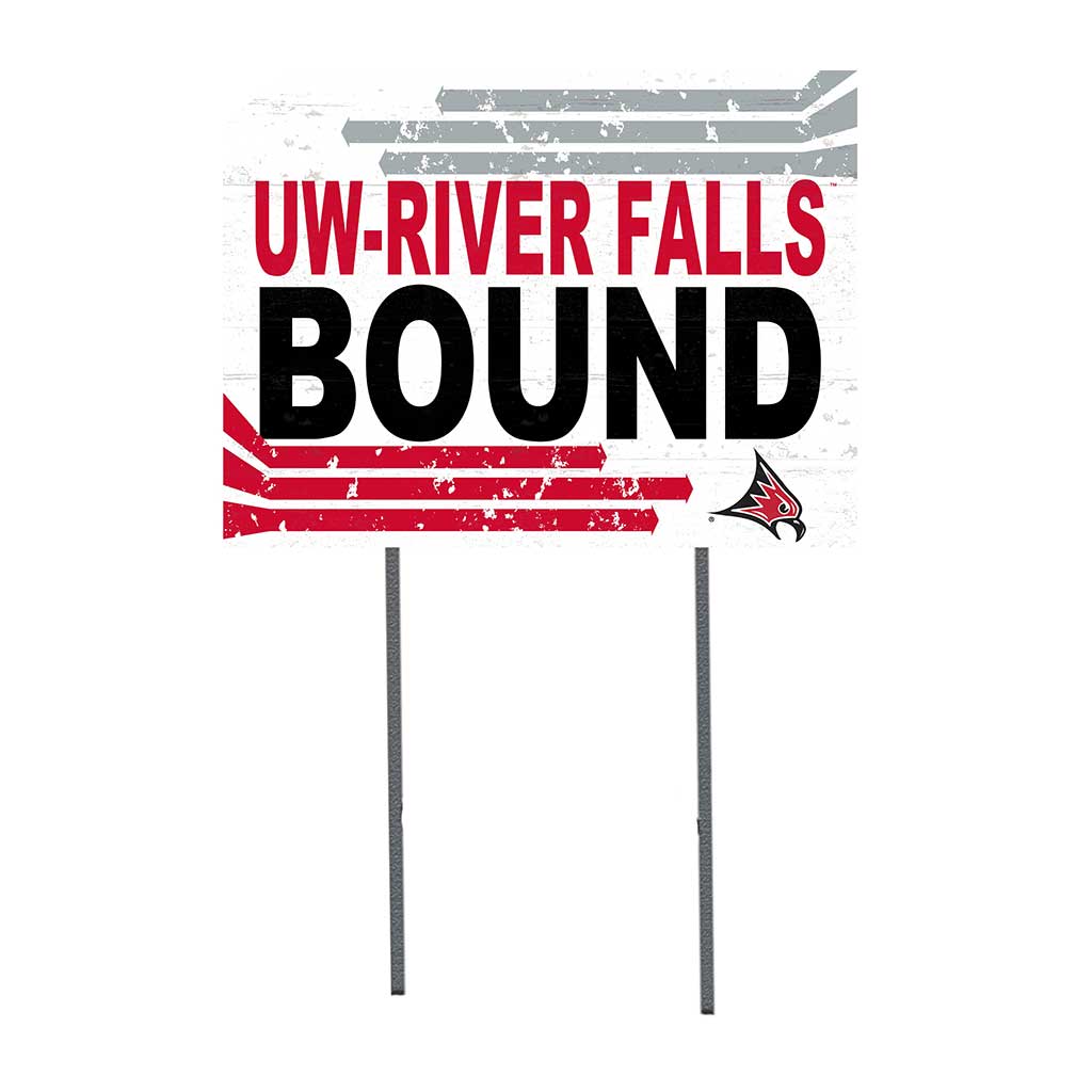 18x24 Lawn Sign Retro School Bound Wisconsin - River Falls FALCONS