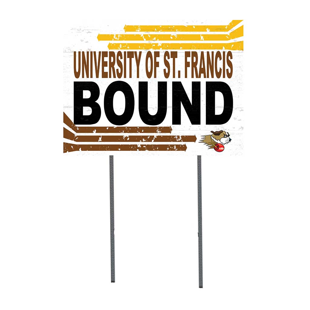 18x24 Lawn Sign Retro School Bound University Of St Francis - Joliet Fighting Saints