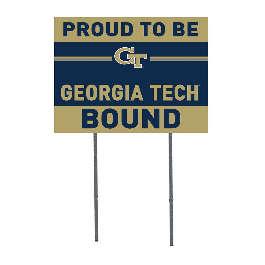 18x24 Lawn Sign Proud to be School Bound Georgia Tech Yellow Jackets