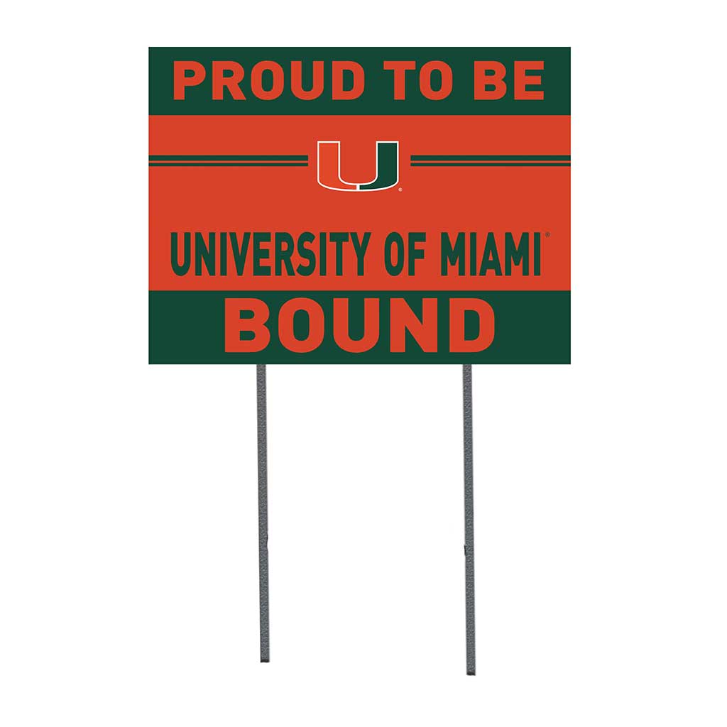 18x24 Lawn Sign Proud to be School Bound Miami Hurricanes