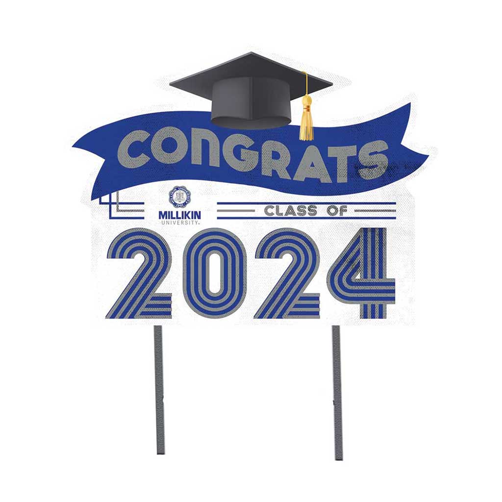 18x24 Congrats Graduation Lawn Sign Millikin University Big Blue