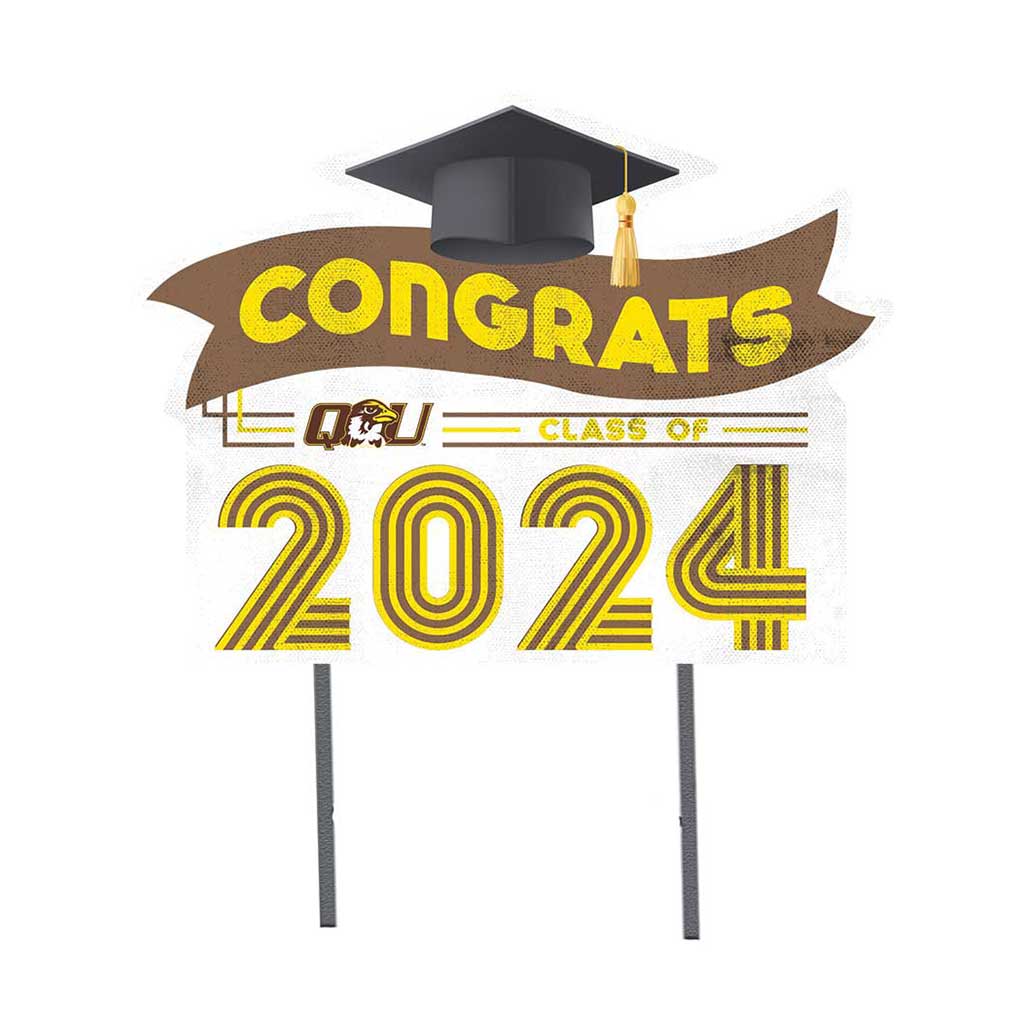 18x24 Congrats Graduation Lawn Sign Quincy University Hawks