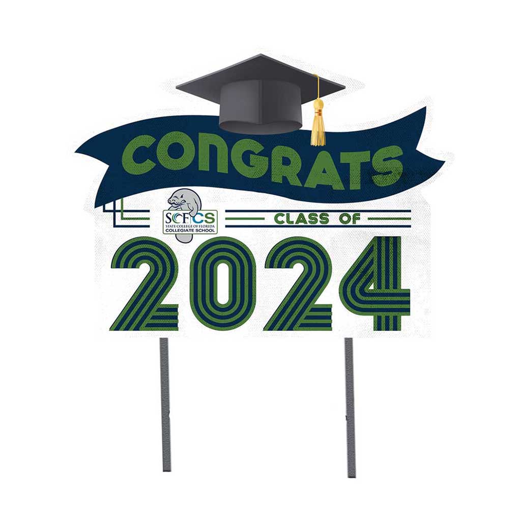 18x24 Congrats Graduation Lawn Sign State College of Florida Manatees
