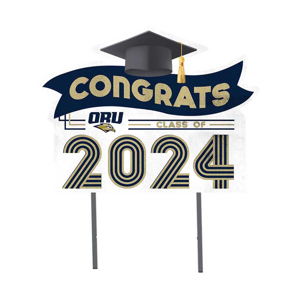 18x24 Congrats Graduation Lawn Sign Oral Roberts Golden Eagles