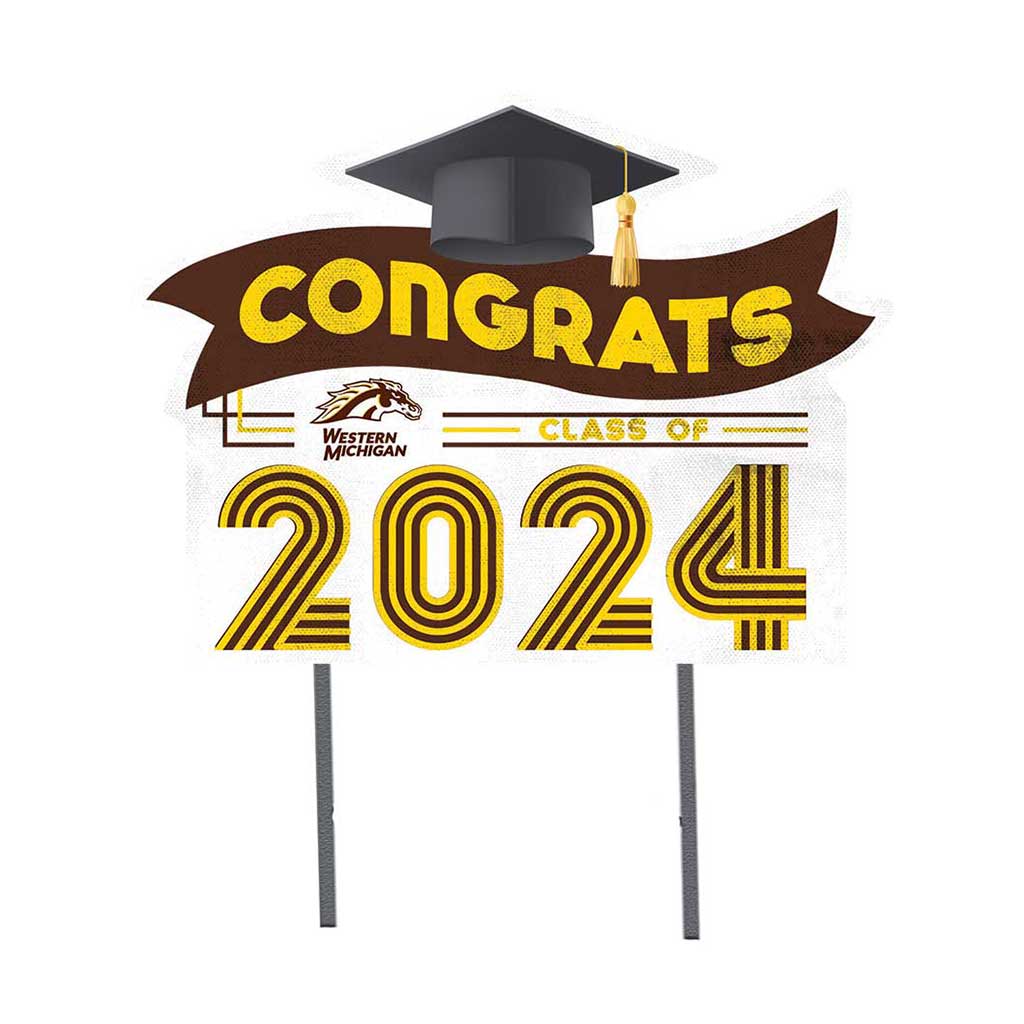 18x24 Congrats Graduation Lawn Sign Western Michigan Broncos