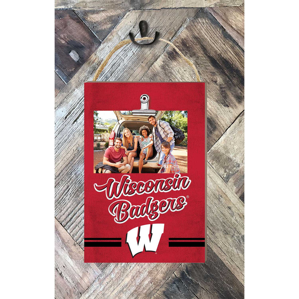 Hanging Clip-It Photo Colored Logo Wisconsin Badgers