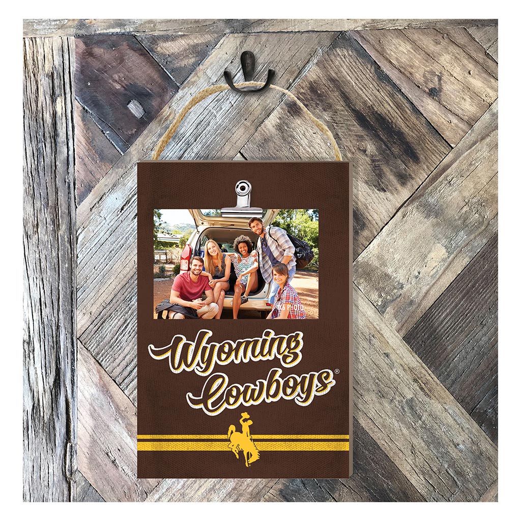 Hanging Clip-It Photo Colored Logo Wyoming Cowboys