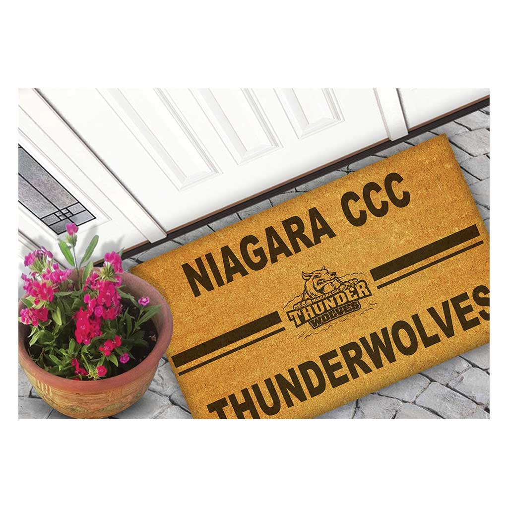 Team Coir Doormat Team Logo Niagara County Community College Thunder Wolves