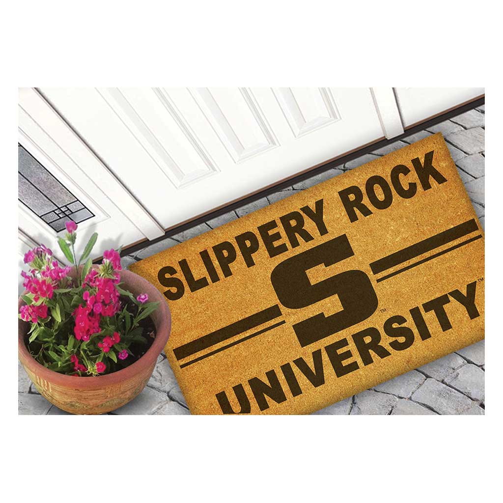 Team Coir Doormat Team Logo Slippery Rock The Rock