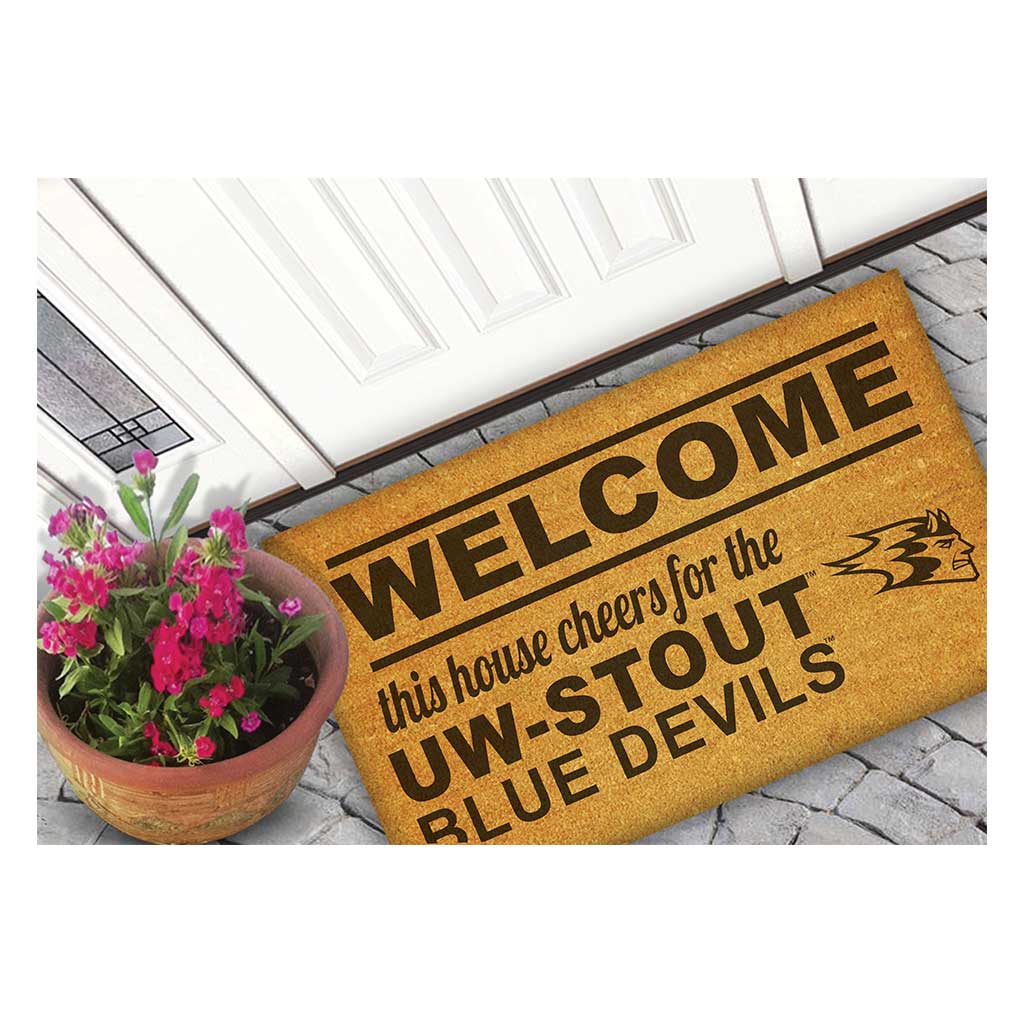 Team Coir Doormat Welcome University of Wisconsin Stout Blue Devils