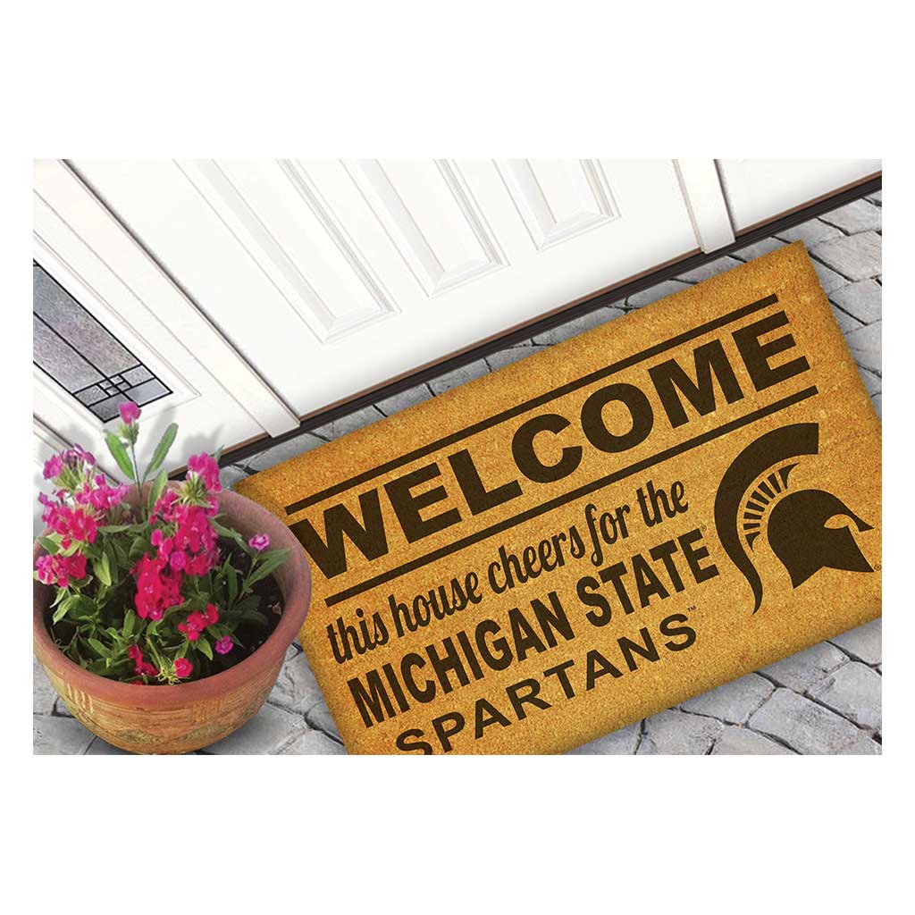 Team Coir Doormat Welcome Michigan State Spartans