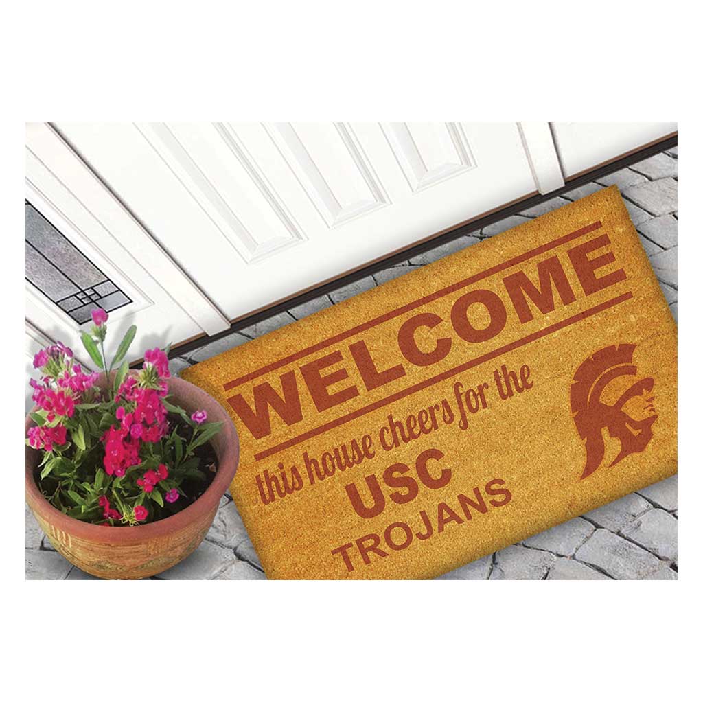Team Coir Doormat Welcome Southern California Trojans